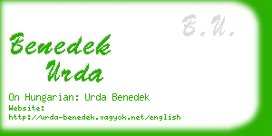 benedek urda business card